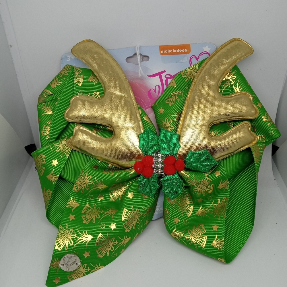 JoJo Siwa Festive Green and Gold Bow